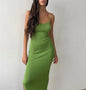 Sexy Backless Bandage Knitted Dress Elegant Outfits for Women Sleeveless Birthday Club Party Bodycon Long Dresses