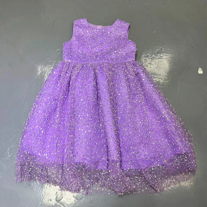 2026 Summer Princess Party Gowns Girls ODM-supplied Solid Pattern Kids Women Dress with Lace Length