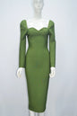 Womens Long Sleeve Backless for Bandage-Midi Dress Casual Style Natural Waist Sexy Breathable Knitting Fabric for Mini-dress