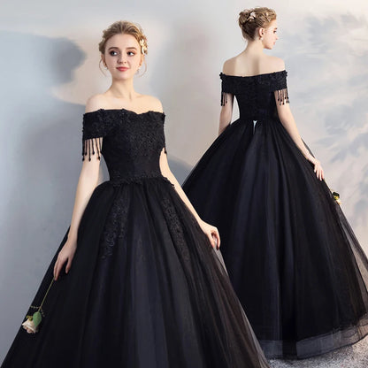 Wholesale Feishiluo Modern Off-Shoulder Lace Sweetheart Neckline A-Line 100% Polyester Evening Dress Women Floor Length