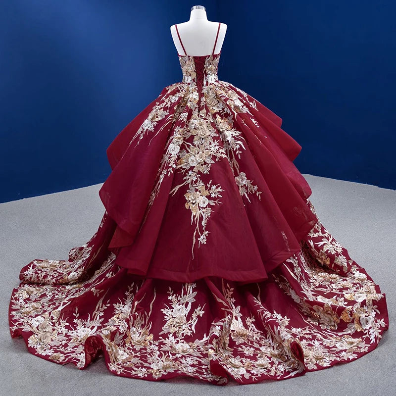 Jancember RSM67467 Red Elegant Spaghetti Straps Vintage Vestido De Noiva Evening Dress