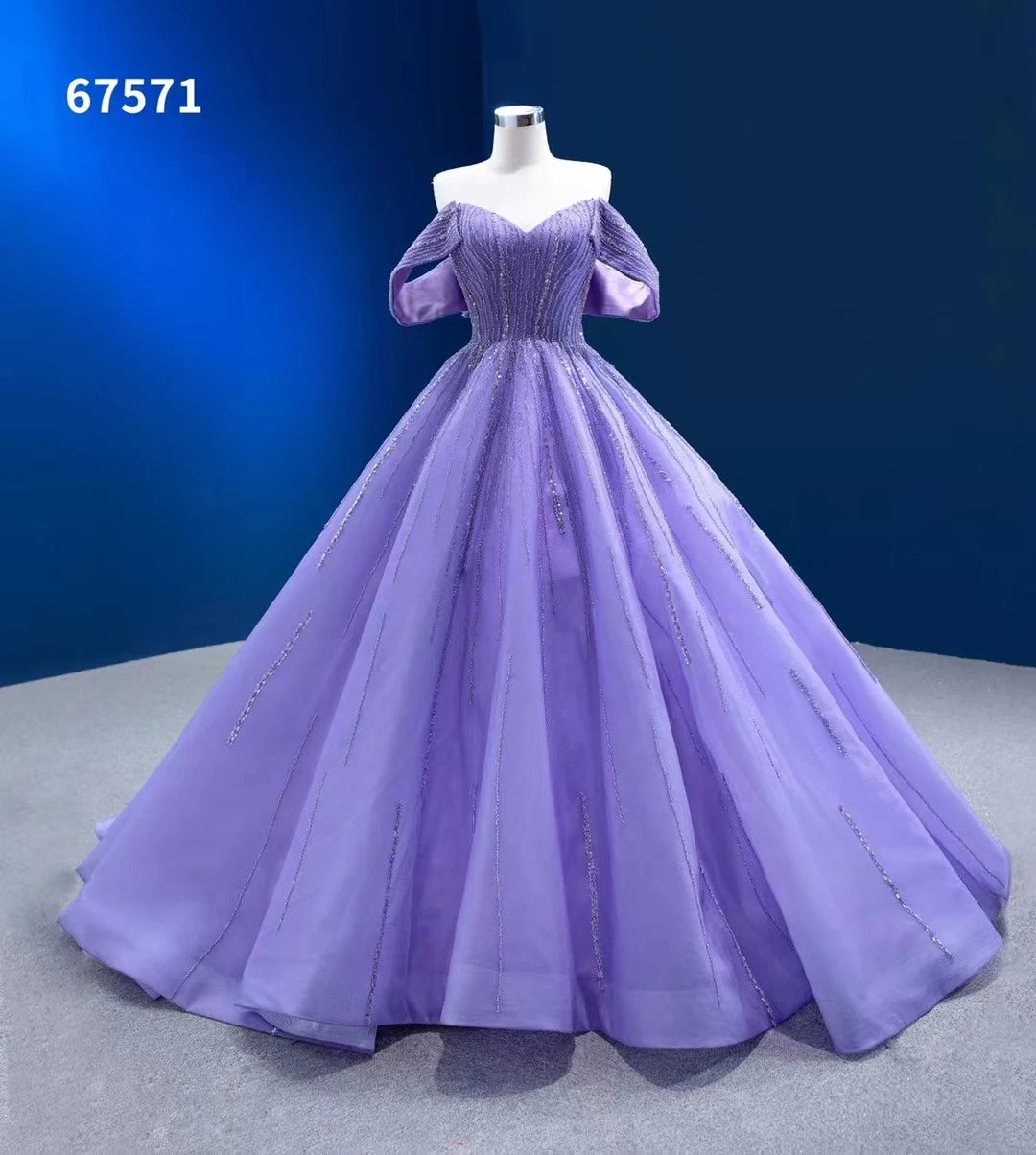 Feishiluo Luxury Evening Ball Gown Wholesale Modern Detachable Off-Shoulder Dress for Women Purple Prom Gown