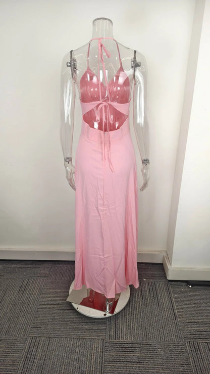 Cross-border  Spring New European American Women's Fashion Solid Color Chiffon Anti-Static Sexy Slim Split Ear Side Long