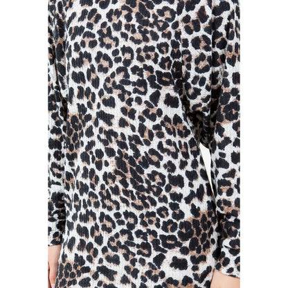 Margaret Cheetah Print Casual Dress Comfortable and Stylish Sweater Dress