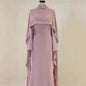Luxury Beaded Abaya Kaftan for Women Long Sleeve Round Neck Floor Length Modest Dress for Eid Ramadan Party