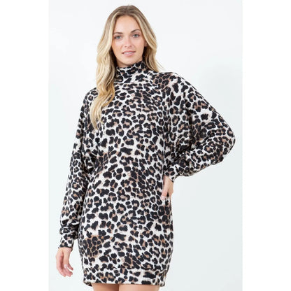 Margaret Cheetah Print Casual Dress Comfortable and Stylish Sweater Dress