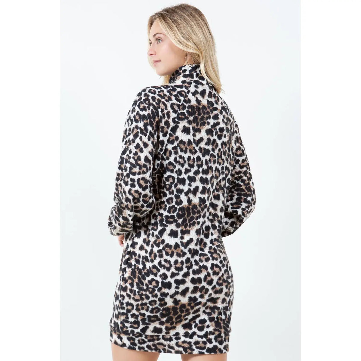 Margaret Cheetah Print Casual Dress Comfortable and Stylish Sweater Dress