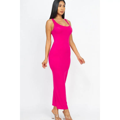 Sleeveless Basic Fuchsia Maxi Evening Dress Model D0100HXZ7NP