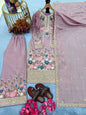 Floral Satin Heavy Viscose Silk Embroidery A-Line Floor-Length Hand Washable High-quality Women's Evening Dress Indian Pakistani